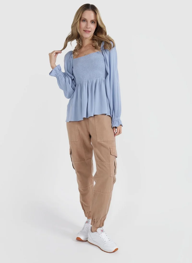 Aerie Puff Sleeve Ruched Top