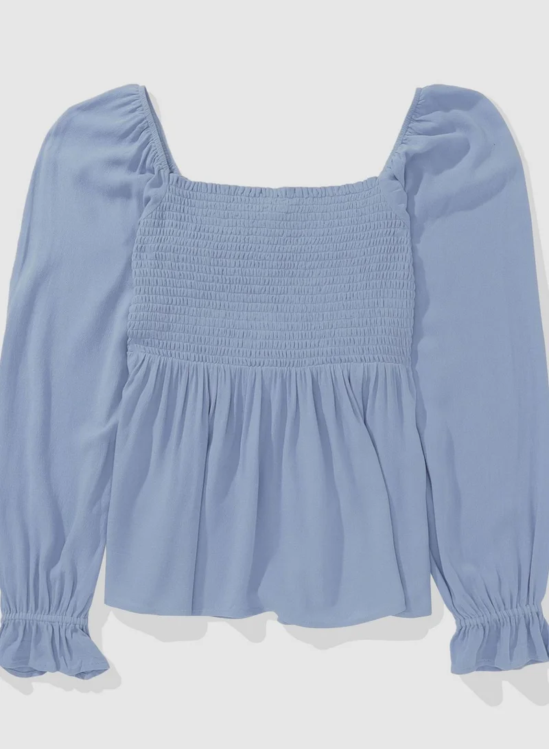 Aerie Puff Sleeve Ruched Top