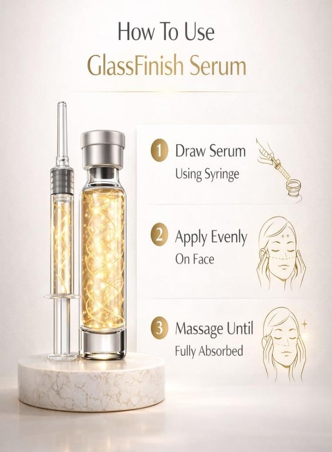 Sanfe GlassFinish Silk Thread Syringe Serum with Hyaluronic Acid & Collagen Threads, Skin Smoothing & Firming Serum for Deep Hydration, Helps Reduce Fine Lines, Improves Skin Elasticity & Radiance, Lightweight Anti-Aging Face Serum, 20 ml - Image 3