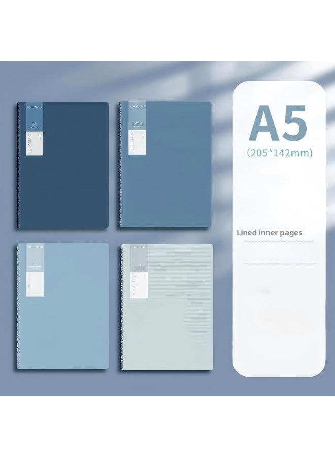 4-Pack A5 Notebooks, Wide Ruled Paper - 76 Pages/Book, 4 Assorted Colors - for School, College, Office & Home Use - Bulk Journals for Note-Taking, Writing - Image 1