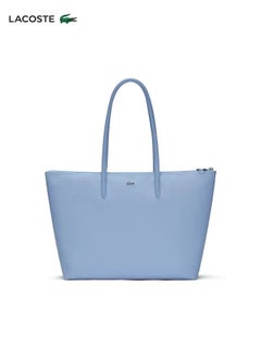 LACOSTE Lacoste Women's Concept Fashion Versatile Large Capacity Zipper Handbag Tote Bag Shoulder Bag Large Size Linen blue  - Image 2