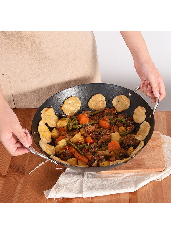 River Light Imported Iron Wok, Double-handled, 36cm, Non-coated, Large Diameter Stir-fry Pan - Image 4
