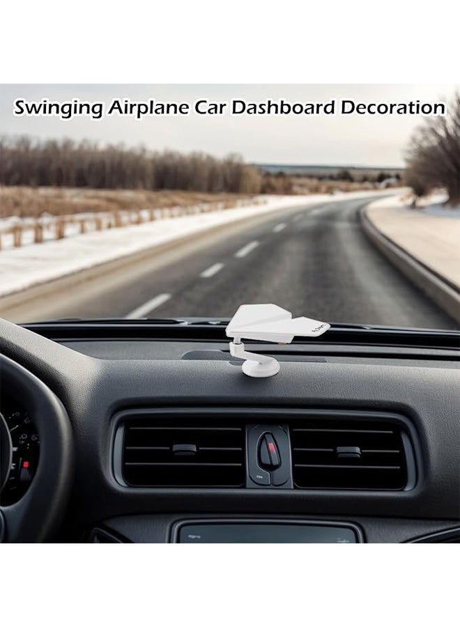 Funny Airplane Car Dashboard Decoration, Swinging Airplane Ornament for Stress Relief, Unique Dashboard Ornament for Car Interior Decoration Accessories (White) - Image 5