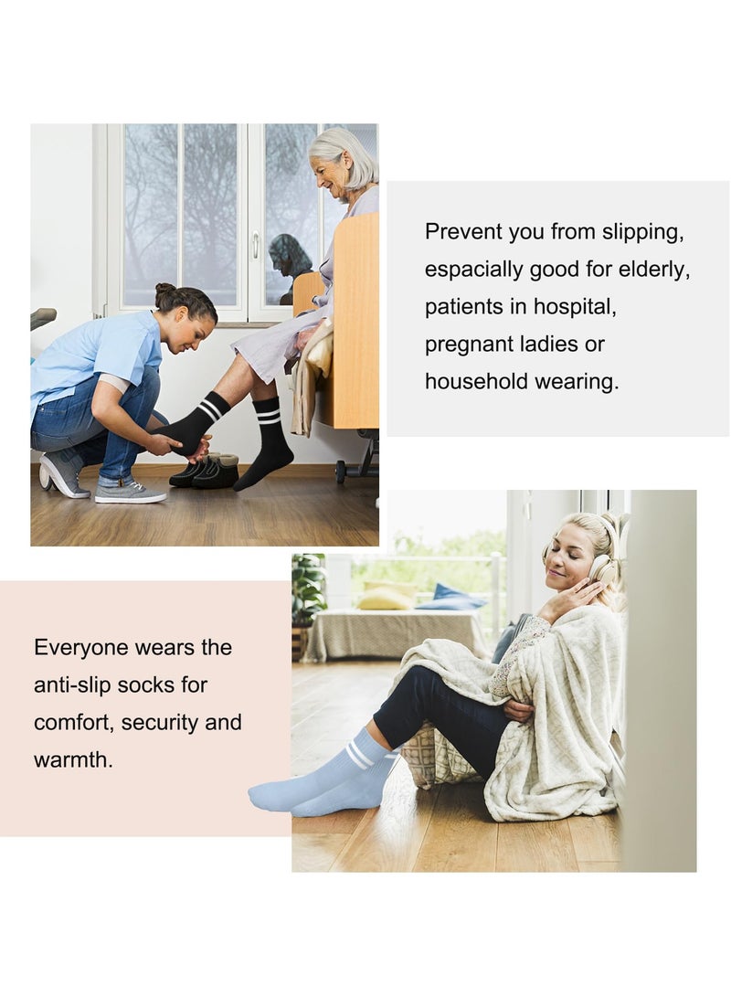 Cuken Pilates Socks with Grips for Women, Non-slip Yoga Athletic Socks for Barefoot Workout Hospital (Multicolour) - Image 4