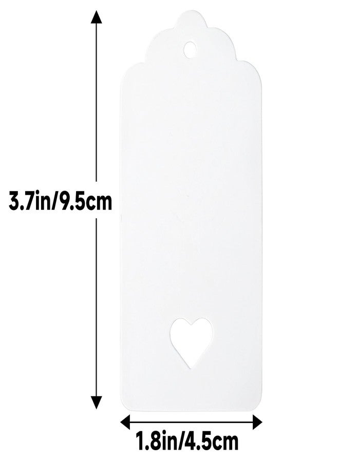 G2PLUS Gift Tags with String, 100PCS Hollow Heart Gift Tags, 3.7x1.8 in Blank Label Hang Tag, Heart Wedding Favors Tag, White Paper Hangtags for Valentine's, Mother's Day, Christmas Party Favors - Image 2