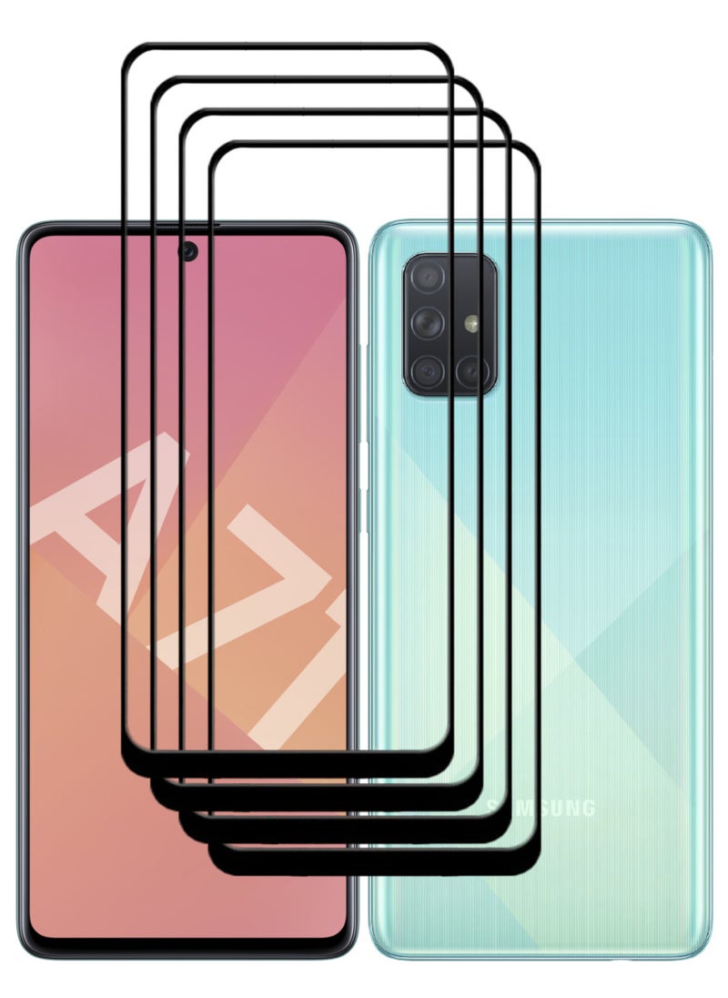 ACLIX 4 Pieces Antistatic ESD Dustproof Premium Quality High Definition Tempered Glass Screen Protector Designed For Samsung Galaxy A71 - Image 1