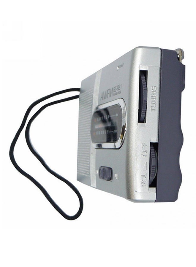 إسكدنيا Mini Portable AM/FM Radio Speaker 295729 Silver/Black - Image 3