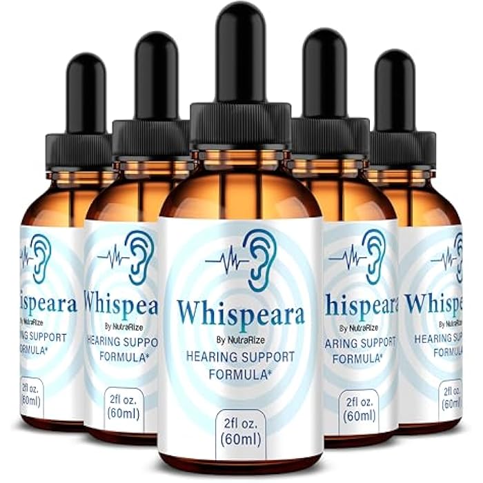 NutraRize (5 Pack) Whispeara Drops - Official Whispeara to Support Healthy Hearing, Focus and Performance, All Natural Whispeara Hearing Support Formula, Premium Whispeara Gotas Review (150 Servings) - Image 1