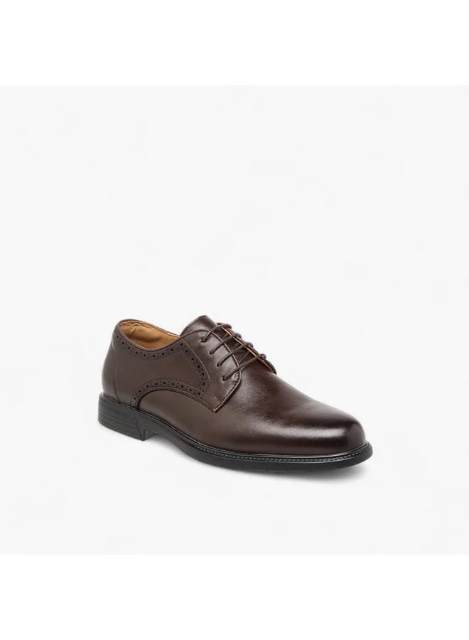 دوتشيني حذاء ديربي رجالي بنقوش مع إغلاق برباط