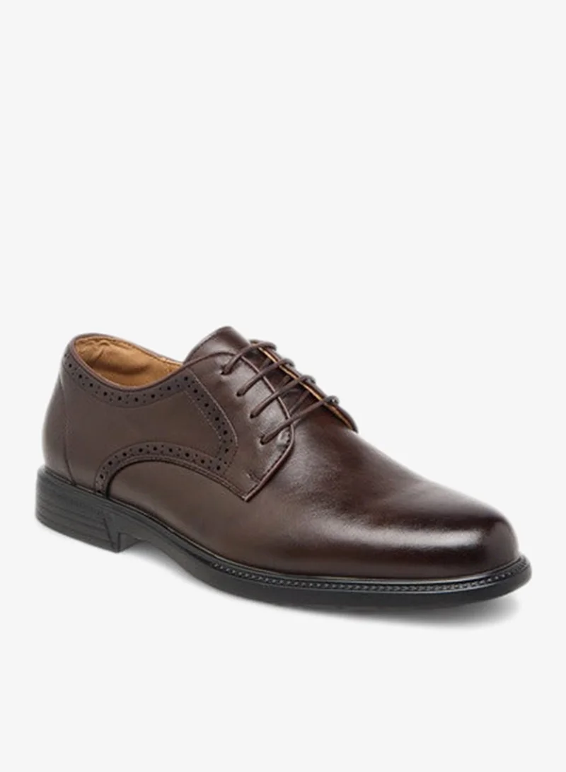 Duchini Men's Textured Derby Shoes with Lace-Up Closure