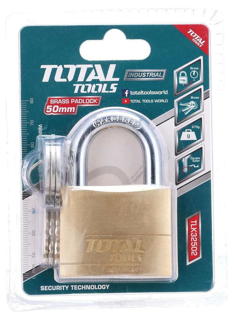 TOTAL Heavy Duty Brass Padlock 50 MM  - Image 1