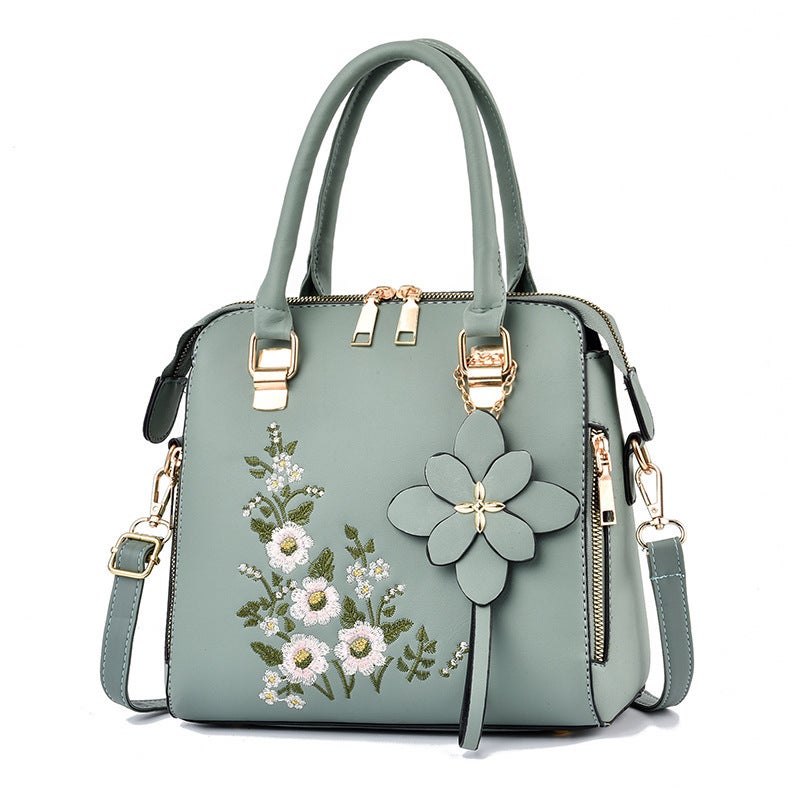 〖Bross-Border Women’S Bag〗Embroidered Handbag Fashion Middle-Aged Simple Single Shoulder Crossbody Bag Drop Shipping - Image 2