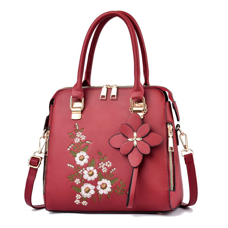〖Bross-Border Women’S Bag〗Embroidered Handbag Fashion Middle-Aged Simple Single Shoulder Crossbody Bag Drop Shipping - Image 5