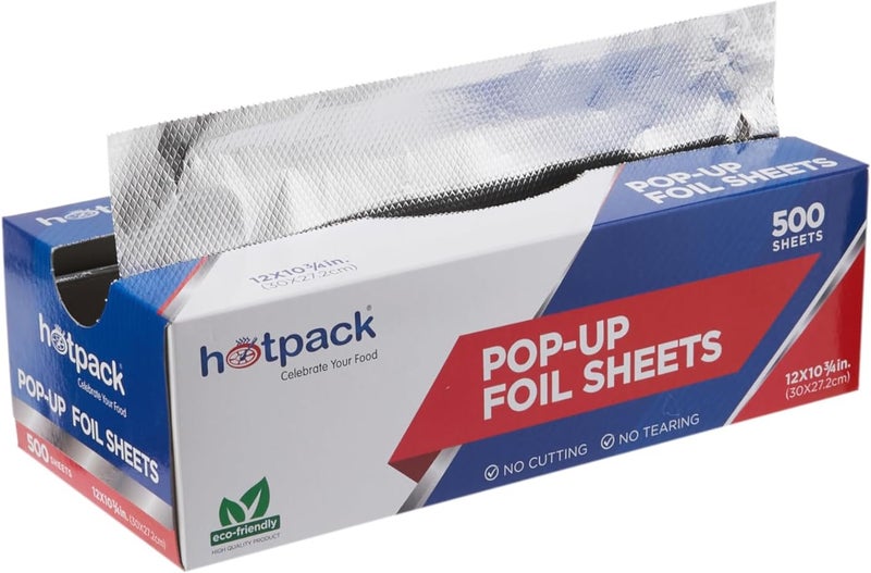 Hotpack Aluminum Pop Up Foil Sheets 30x27.2cm, 500 Sheets - Image 2