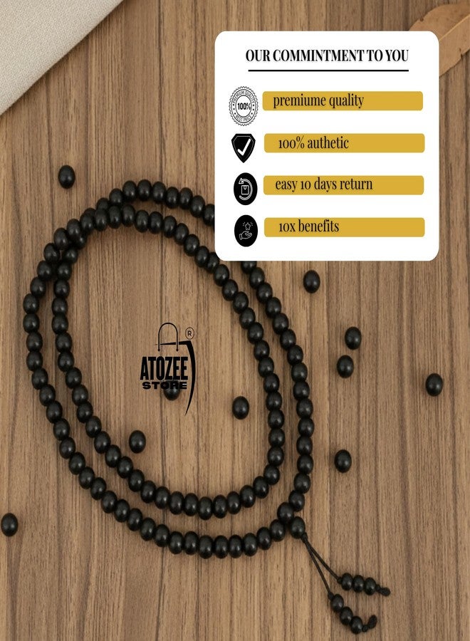 ATOZEE STORE مسبحة كارونجالي الأصلية 108+1 حبة | مسبحة جابا من خشب الأبنوس الفاخر | مسبحة خرز أسود مصنوعة يدويًا ومقاومة للخدش للتأمل واليوغا والطقوس الدينية والعلاج الروحي - Image 5