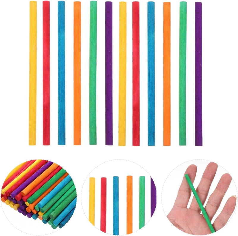 500 Pcs Wooden Ice Cream Making Sticks with Rounded Smooth Edges for DIY Ice Pop Crafts Art and Math Teaching Accessories Safe Non-Scratch Handles for Creative and School Projects - Image 5