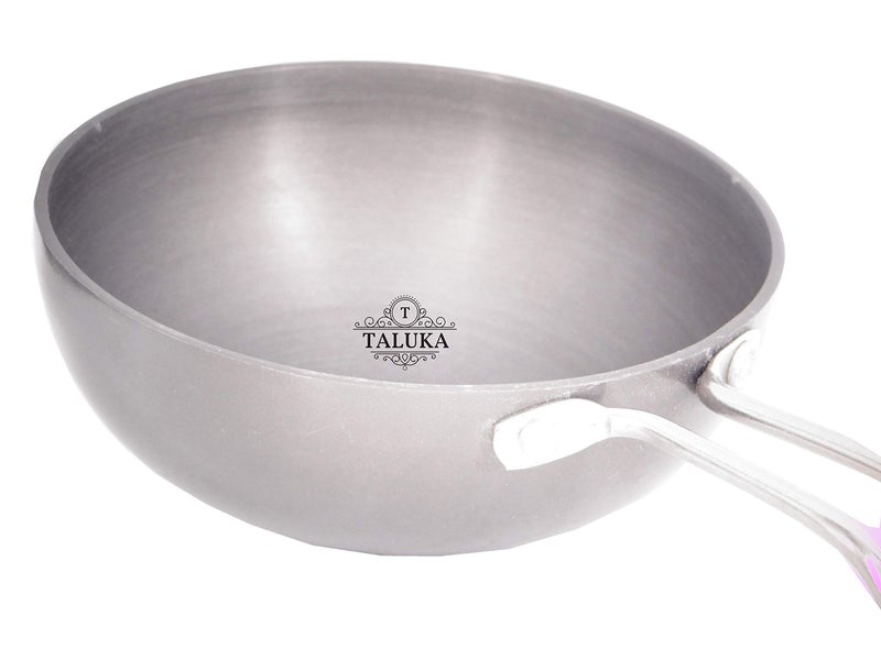 Taluka Aluminium Non Stick Hard Anodized Large Tadka Pan for Cooking Purpose Hotel Home Restaurant 4.5" inch Approx Black - Image 2