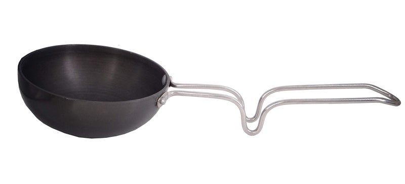 Taluka Aluminium Non Stick Hard Anodized Large Tadka Pan for Cooking Purpose Hotel Home Restaurant 4.5" inch Approx Black - Image 1