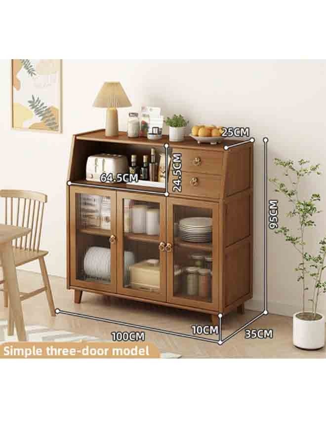 Generic Bamboo And Wood Storage Cabinets,Cabinet, Kitchen Storage Cabinets, Cutlery Cabinets, Sideboard Cabinet，Snack Cabinets,Snack Cabinet,Multi-Space Storage And Storage, Transparent Cabinet Doors, Suitable For Kitchens, Living Rooms And Bedrooms.  - Image 2