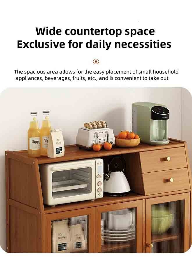 Generic Bamboo And Wood Storage Cabinets,Cabinet, Kitchen Storage Cabinets, Cutlery Cabinets, Sideboard Cabinet，Snack Cabinets,Snack Cabinet,Multi-Space Storage And Storage, Transparent Cabinet Doors, Suitable For Kitchens, Living Rooms And Bedrooms.  - Image 3