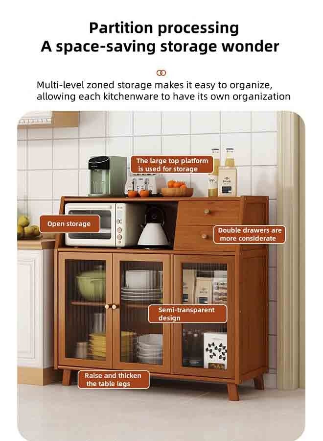 Generic Bamboo And Wood Storage Cabinets,Cabinet, Kitchen Storage Cabinets, Cutlery Cabinets, Sideboard Cabinet，Snack Cabinets,Snack Cabinet,Multi-Space Storage And Storage, Transparent Cabinet Doors, Suitable For Kitchens, Living Rooms And Bedrooms.  - Image 4