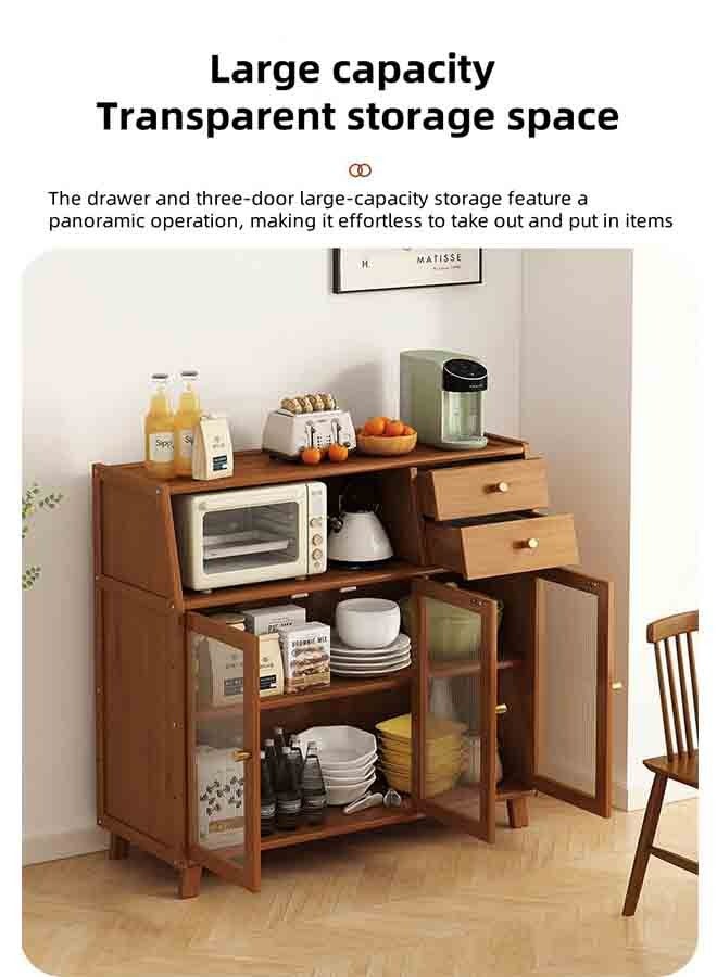 Generic Bamboo And Wood Storage Cabinets,Cabinet, Kitchen Storage Cabinets, Cutlery Cabinets, Sideboard Cabinet，Snack Cabinets,Snack Cabinet,Multi-Space Storage And Storage, Transparent Cabinet Doors, Suitable For Kitchens, Living Rooms And Bedrooms.  - Image 5