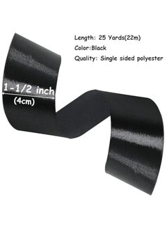 Unique Black Ribbon 1-1/2 Inch, 25 Yards Solid Satin Fabric Ribbons for Gift Wrapping, Christmas Garland, Christmas Tree Ornaments, Bows Making, DIY Crafts, Sewing Projects and Wedding Party  - Image 2