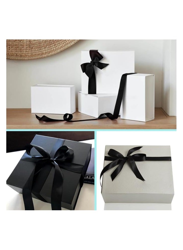 Black Ribbon 1-1/2 Inch, 25 Yards Solid Satin Fabric Ribbons for Gift Wrapping, Christmas Garland, Christmas Tree Ornaments, Bows Making, DIY Crafts, Sewing Projects and Wedding Party