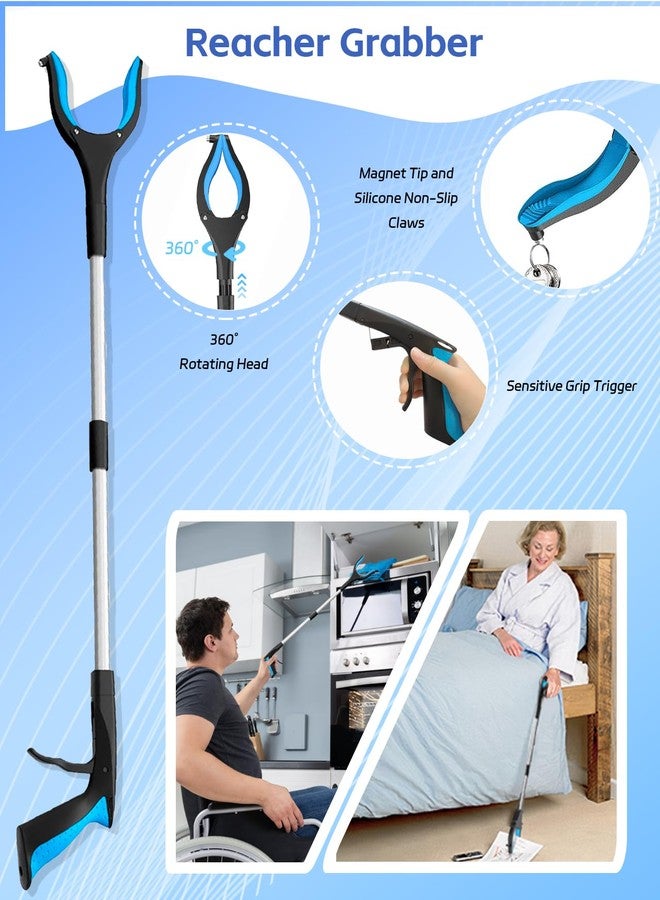 Yitobecka 6-Piece Hip Kit, Hip Replacement Kit After Surgery Recovery, Hip Kit for Total Hip Replacement Prime for Seniors with Grabber Tool,Leg Lifter,Sock Aid,Sock Remover,Shoehorn&Dressing Stick,Bath Loofah - Image 2