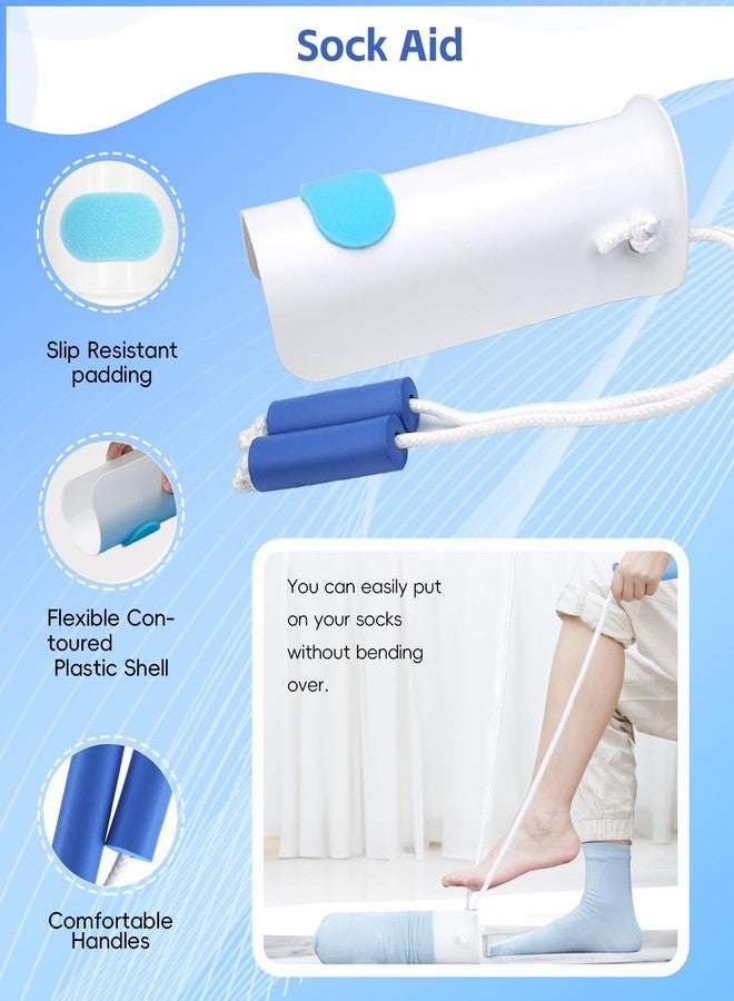 Yitobecka 6-Piece Hip Kit, Hip Replacement Kit After Surgery Recovery, Hip Kit for Total Hip Replacement Prime for Seniors with Grabber Tool,Leg Lifter,Sock Aid,Sock Remover,Shoehorn&Dressing Stick,Bath Loofah - Image 4