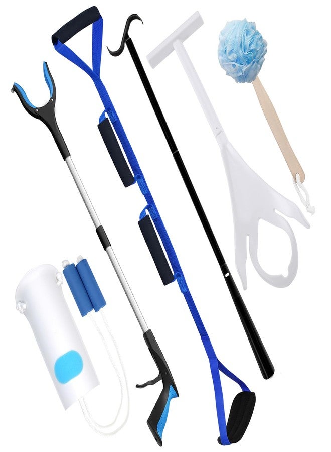 Yitobecka 6-Piece Hip Kit, Hip Replacement Kit After Surgery Recovery, Hip Kit for Total Hip Replacement Prime for Seniors with Grabber Tool,Leg Lifter,Sock Aid,Sock Remover,Shoehorn&Dressing Stick,Bath Loofah - Image 1