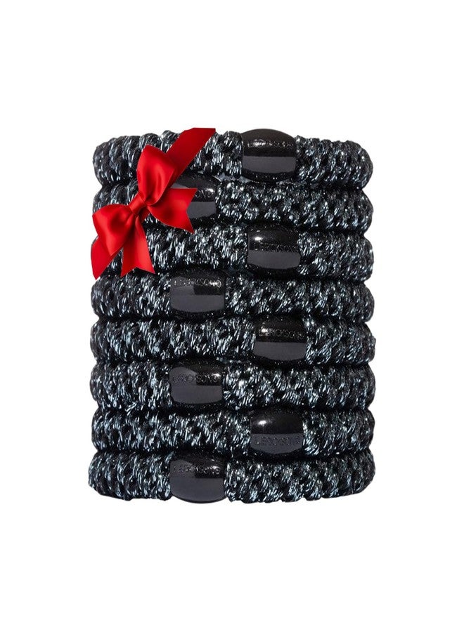 L. Erickson Hair Ties for Thick Hair, Grab & Go Ponytail Holders, 8 Pack, Metallic Graphite Grey, Thick No-Crease Bands with Strong Hold and Damage-Free Design - Image 1