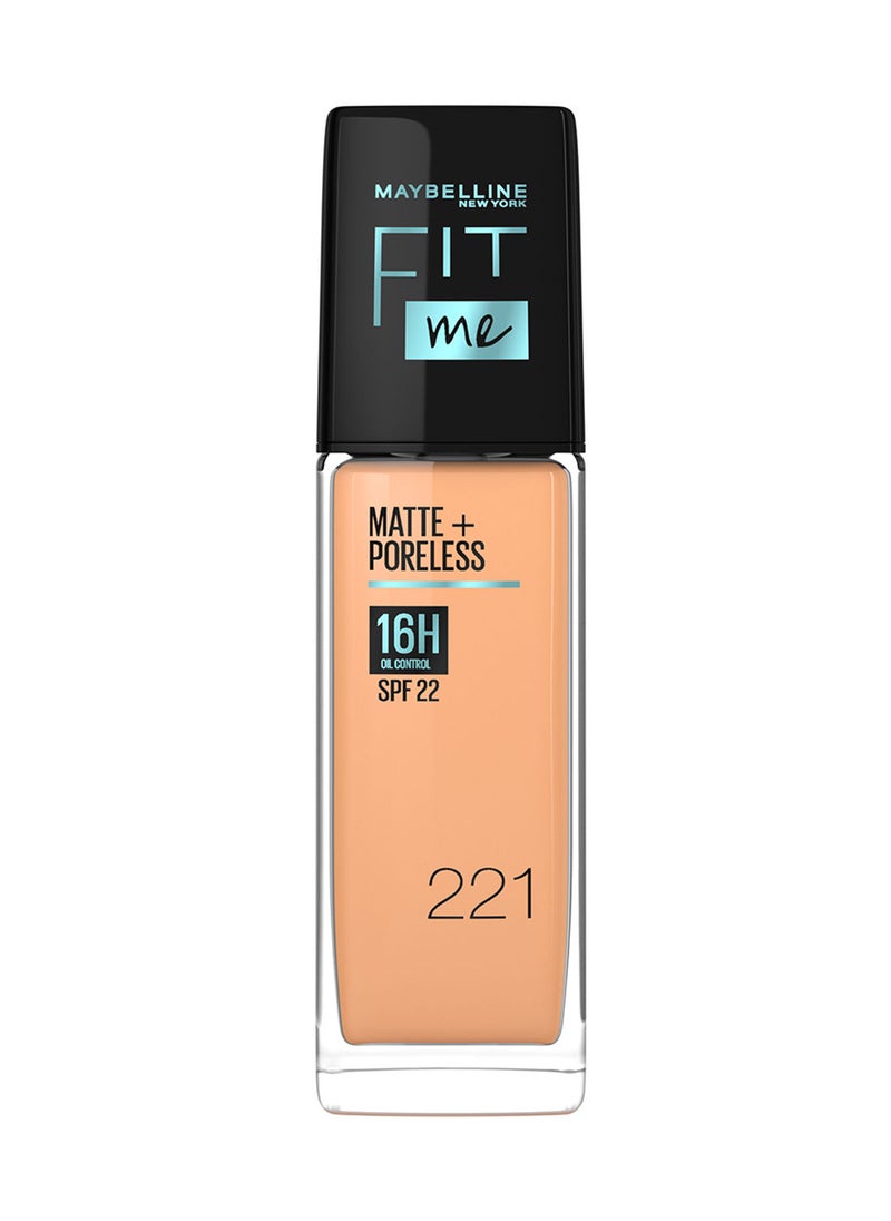 MAYBELLINE NEW YORK - Fit Me Matte & Poreless Foundation 16H Oil Control with SPF 22 - 221 - Image 1