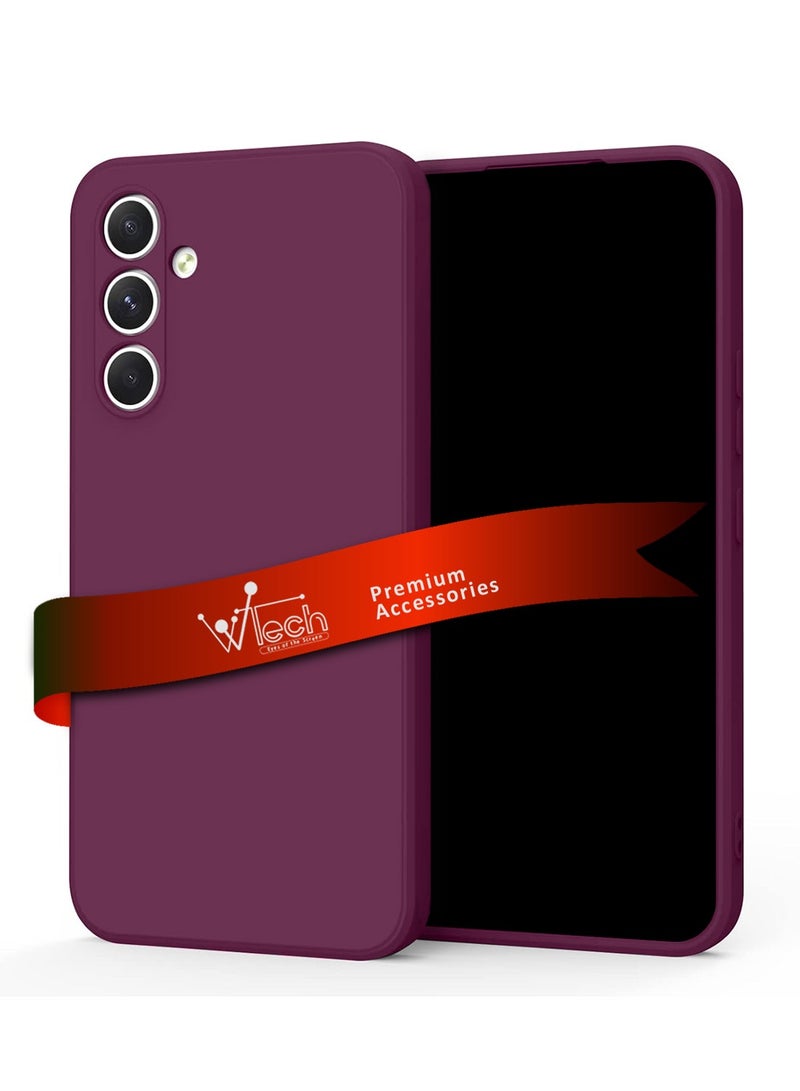 Wtech Samsung Galaxy A36 5G 2024 / Samsung Galaxy A56 5G 2025 Premium Soft Liquid Silicone Case Cover - Plum - Image 1