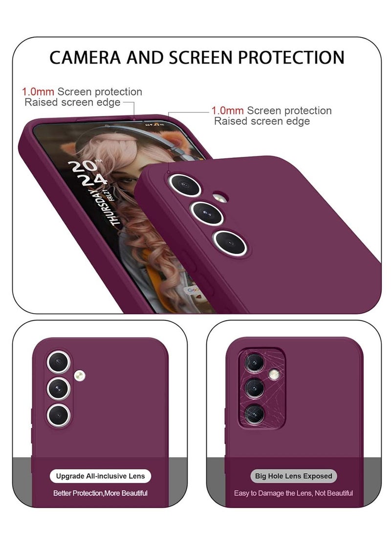 Wtech Samsung Galaxy A36 5G 2024 / Samsung Galaxy A56 5G 2025 Premium Soft Liquid Silicone Case Cover - Plum - Image 2