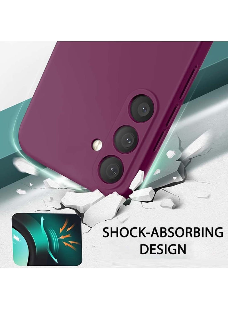 Wtech Samsung Galaxy A36 5G 2024 / Samsung Galaxy A56 5G 2025 Premium Soft Liquid Silicone Case Cover - Plum - Image 4