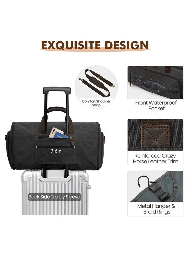 S-ZONE S-ZONE Carry On Garment Bag for Travel Convertible Garment Duffle Bag Suit Bags for Men Women Travel 2 in 1 Hanging Suitcase Business Travel Bag with Toiletry Bag, Black, 50l  - Image 4