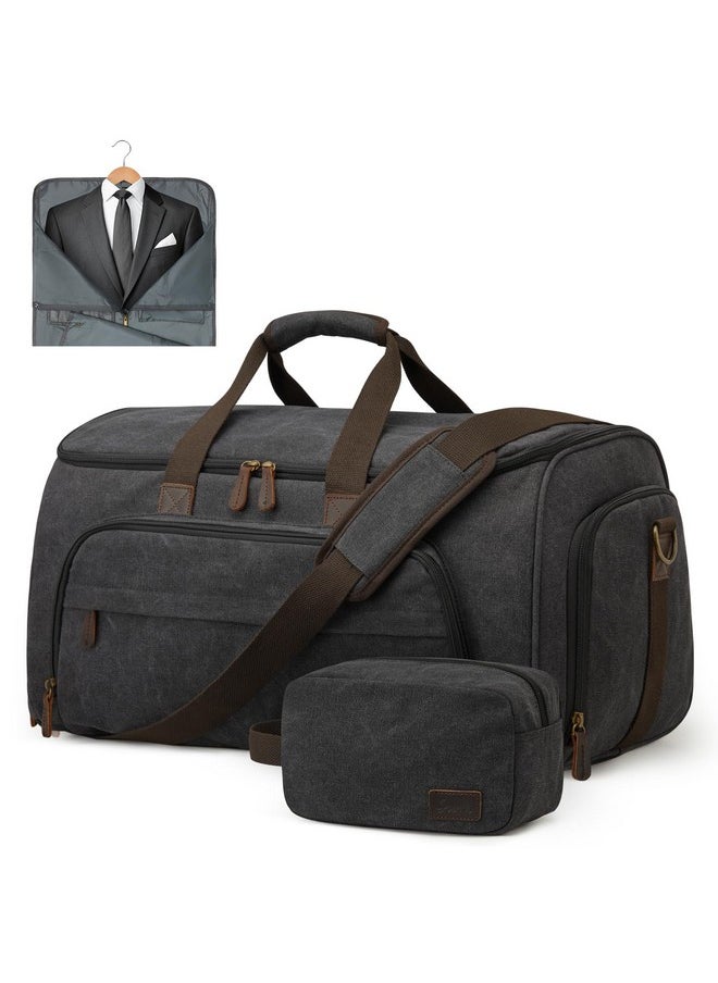 S-ZONE S-ZONE Carry On Garment Bag for Travel Convertible Garment Duffle Bag Suit Bags for Men Women Travel 2 in 1 Hanging Suitcase Business Travel Bag with Toiletry Bag, Black, 50l  - Image 1