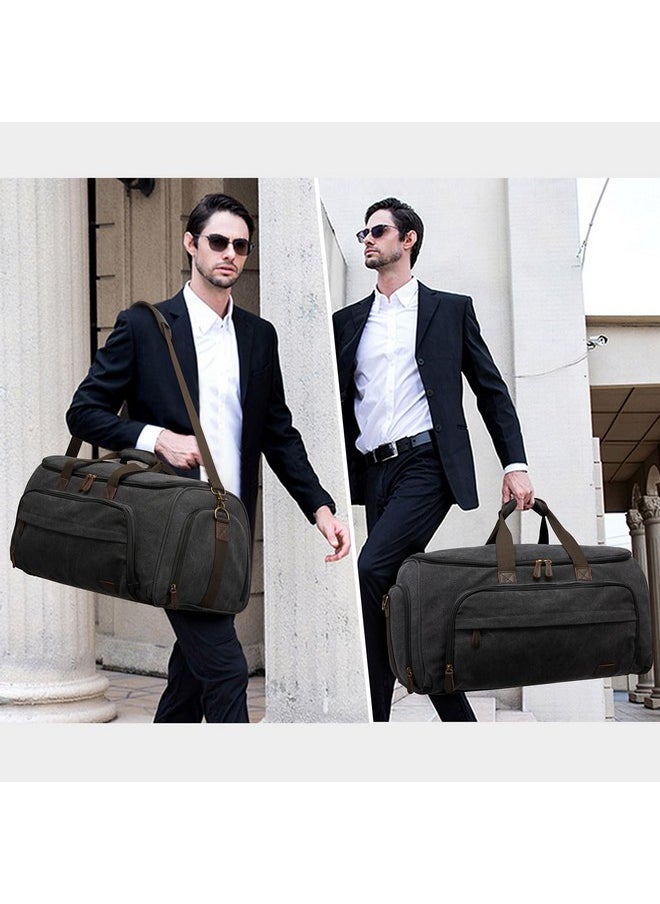 S-ZONE S-ZONE Carry On Garment Bag for Travel Convertible Garment Duffle Bag Suit Bags for Men Women Travel 2 in 1 Hanging Suitcase Business Travel Bag with Toiletry Bag, Black, 50l  - Image 2