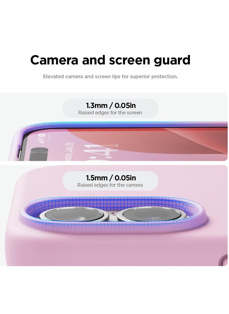 Raxoom Liquid Silicone iPhone 16 Plus Case Cover - Full Body Protection, Shockproof, Slim, Anti-Scratch, Soft Microfiber Lining (Hot Pink) - Image 3