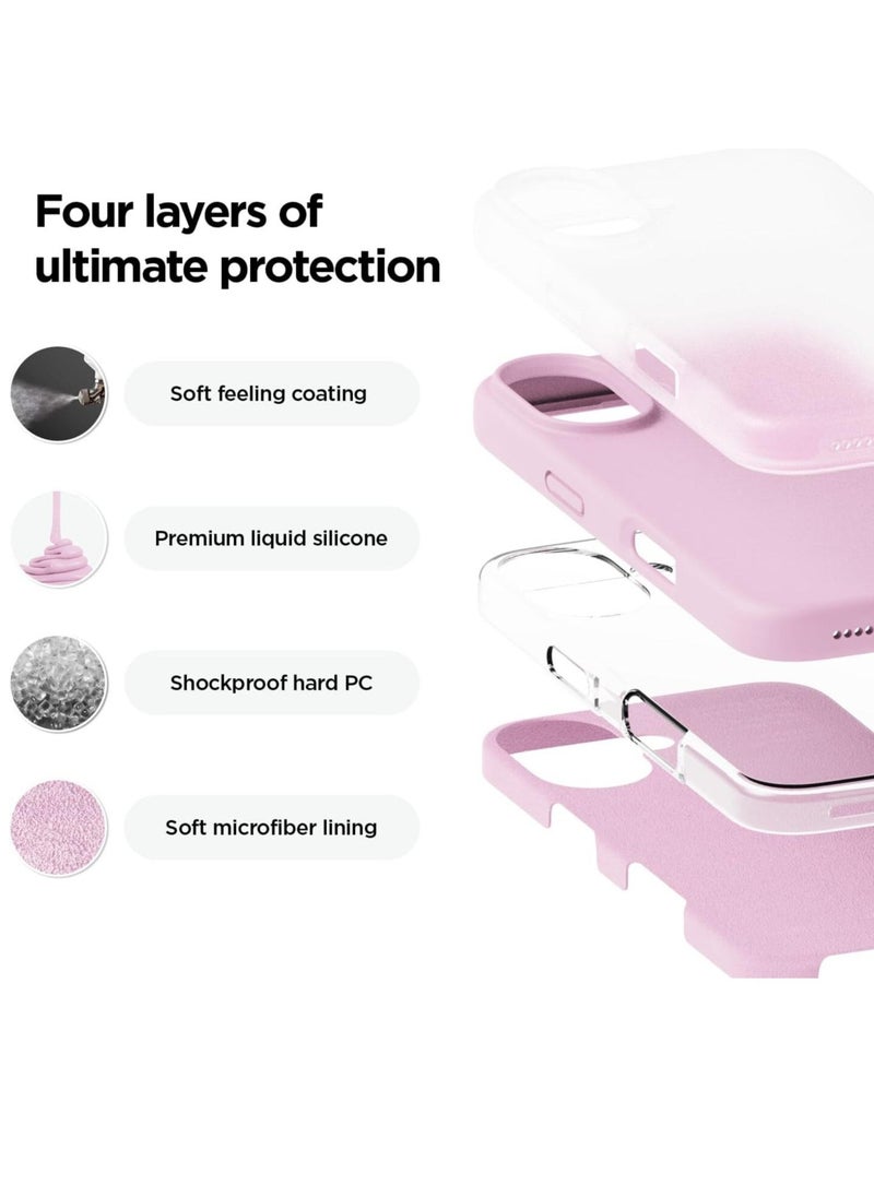 Raxoom Liquid Silicone iPhone 16 Plus Case Cover - Full Body Protection, Shockproof, Slim, Anti-Scratch, Soft Microfiber Lining (Hot Pink) - Image 2