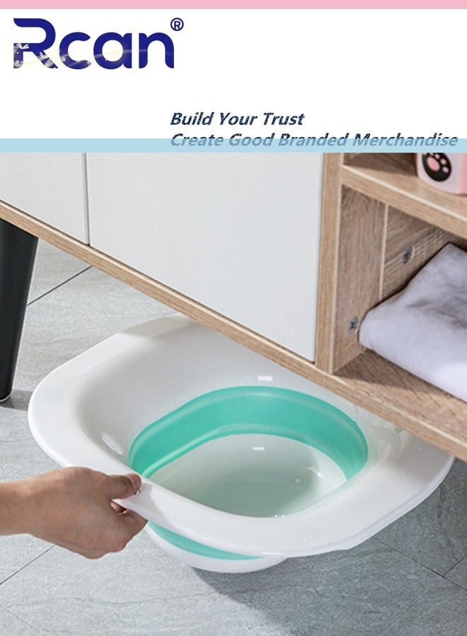 Rcan Sitz Bath for Toilet Seat Hemorrhoids Foldable Postpartum Care Basin Sits Bath Kit for Women Great for Maternity Postpartum Care Designed for Perineum Soaking Fits Universal Toilet - Image 4