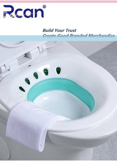 Rcan Sitz Bath for Toilet Seat Hemorrhoids Foldable Postpartum Care Basin Sits Bath Kit for Women Great for Maternity Postpartum Care Designed for Perineum Soaking Fits Universal Toilet  - Image 3
