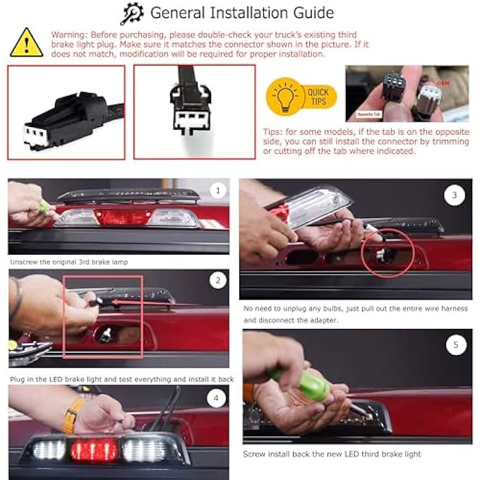 iJDMTOY Smoked Lens RaptorStyle 3Dot Led High Mount Third Brake Light Kit Compatible With Ford 20152020 F150 2017Up F250 F350 2019Up Ranger 2022Up Maverick Excluding Raptor - Image 3
