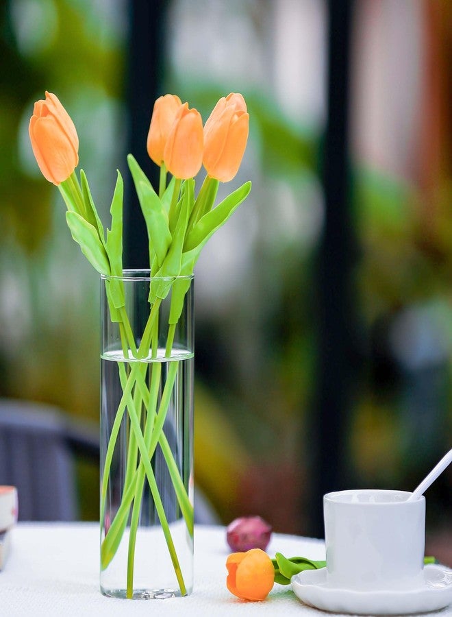 سي واي إس إكسيل مزهرية أسطوانية من الزجاج الشفاف من سي إس إكسل (ارتفاع: 8 بوصات، قطر: 3 بوصات)، حامل شموع عائم، قطعة مركزية لحفلات الزفاف، ديكور منزلي - Image 5