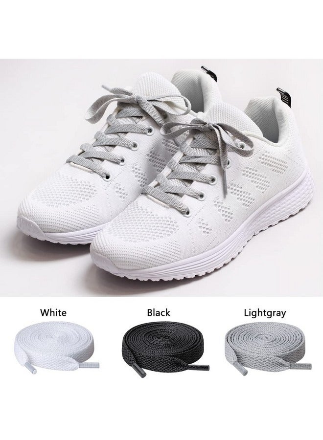Beauenty 3 Pair Flat Shoe laces Set, Universal Wide Shoelaces for Athletic Running Sneakers Shoes Boot Strings - Image 5