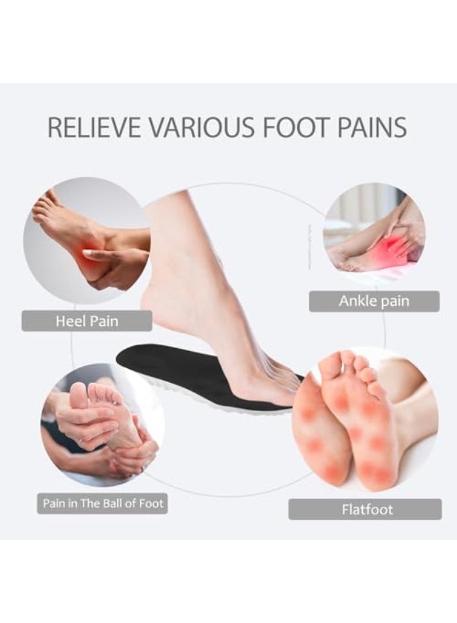 Chabeia 4D Cloud Insoles for Men and Women Memory Foam Cloud Insoles Super Soft Anti-Fatigue, Shock Absorption, Relieve Foot Pain, (Black, Men: US 7-11) - Image 4