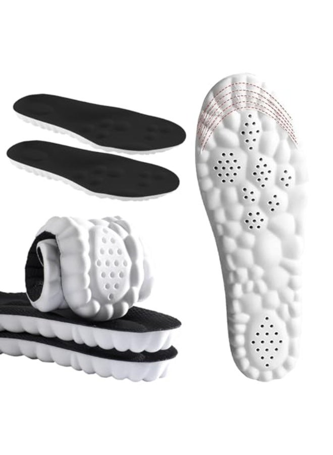 Chabeia 4D Cloud Insoles for Men and Women Memory Foam Cloud Insoles Super Soft Anti-Fatigue, Shock Absorption, Relieve Foot Pain, (Black, Men: US 7-11) - Image 1