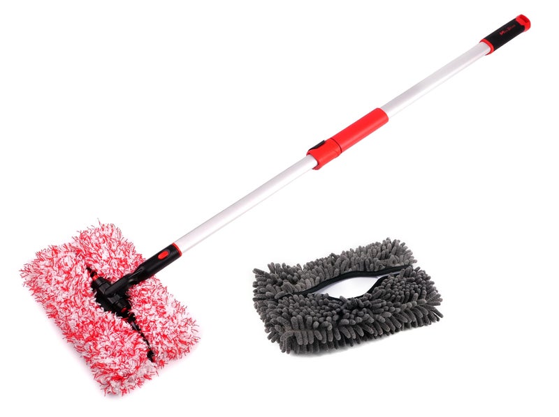 Maxshine 3 Piece Premium Microfiber Detailing IncrediStick – Lightweight, Rust-Proof, and Durable Cleaning Tool with Removable Brush Covers for Delicate & Tough Surfaces – Compact, Easy to Store - Image 1