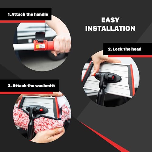 Maxshine 3 Piece Premium Microfiber Detailing IncrediStick – Lightweight, Rust-Proof, and Durable Cleaning Tool with Removable Brush Covers for Delicate & Tough Surfaces – Compact, Easy to Store - Image 4